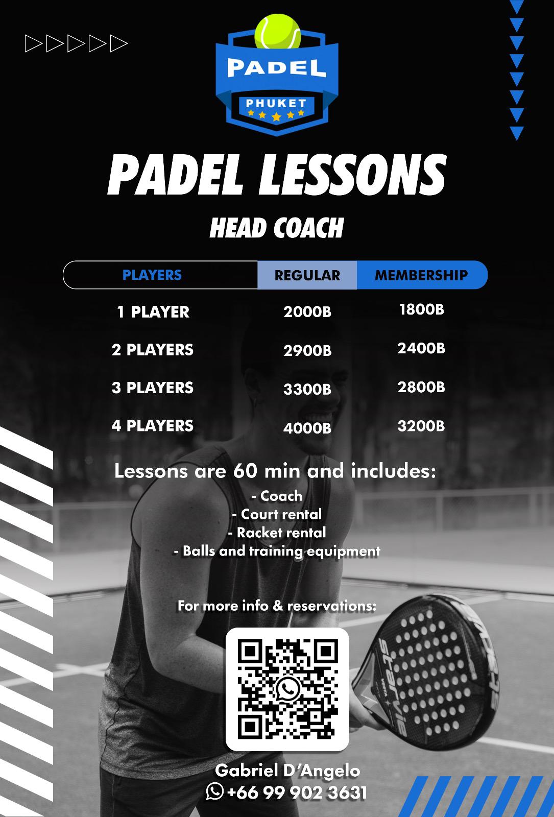 Padel Lessons Coaching Prices